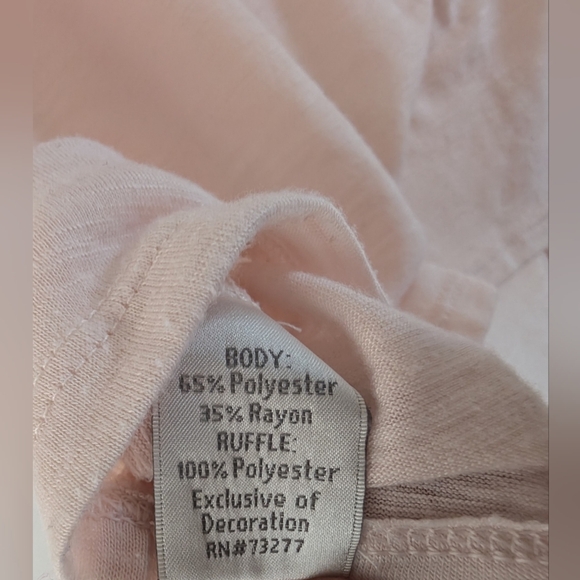 LOFT Pink Ruffled Blouse Short Sleeve - Picture 5 of 7